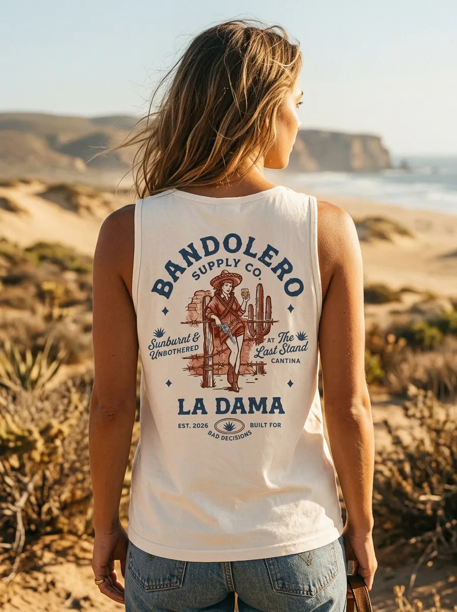La Dama Tank — back view