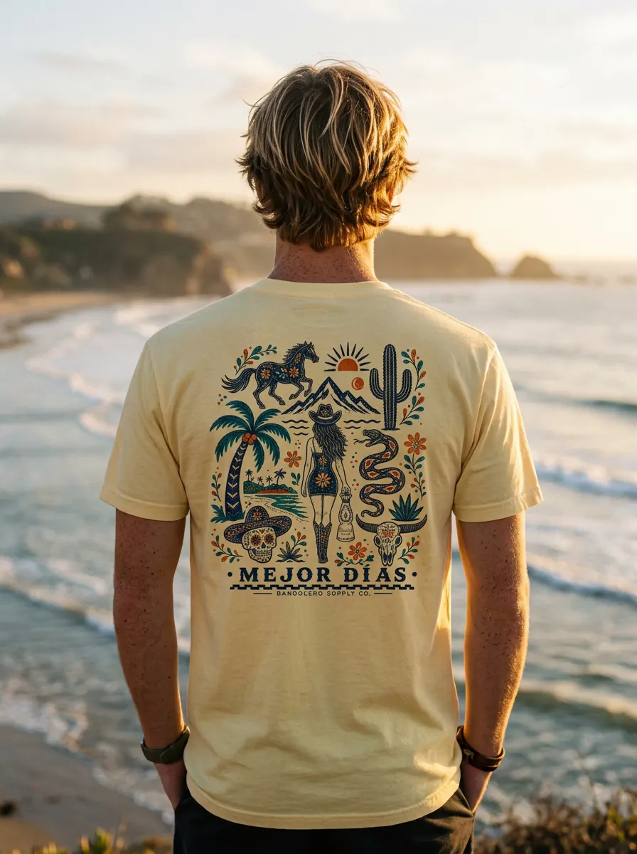 Mejor Días Tee — back view